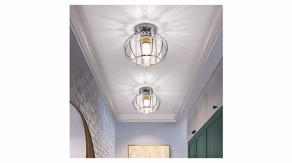 Elegant Silver Semi Flush Mount Ceiling Light Fixture