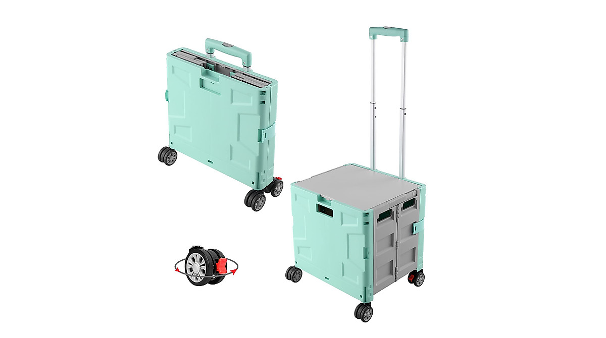 FELICON Folding Utility Cart Portable Rolling Crate with 4 Rotate Wheels