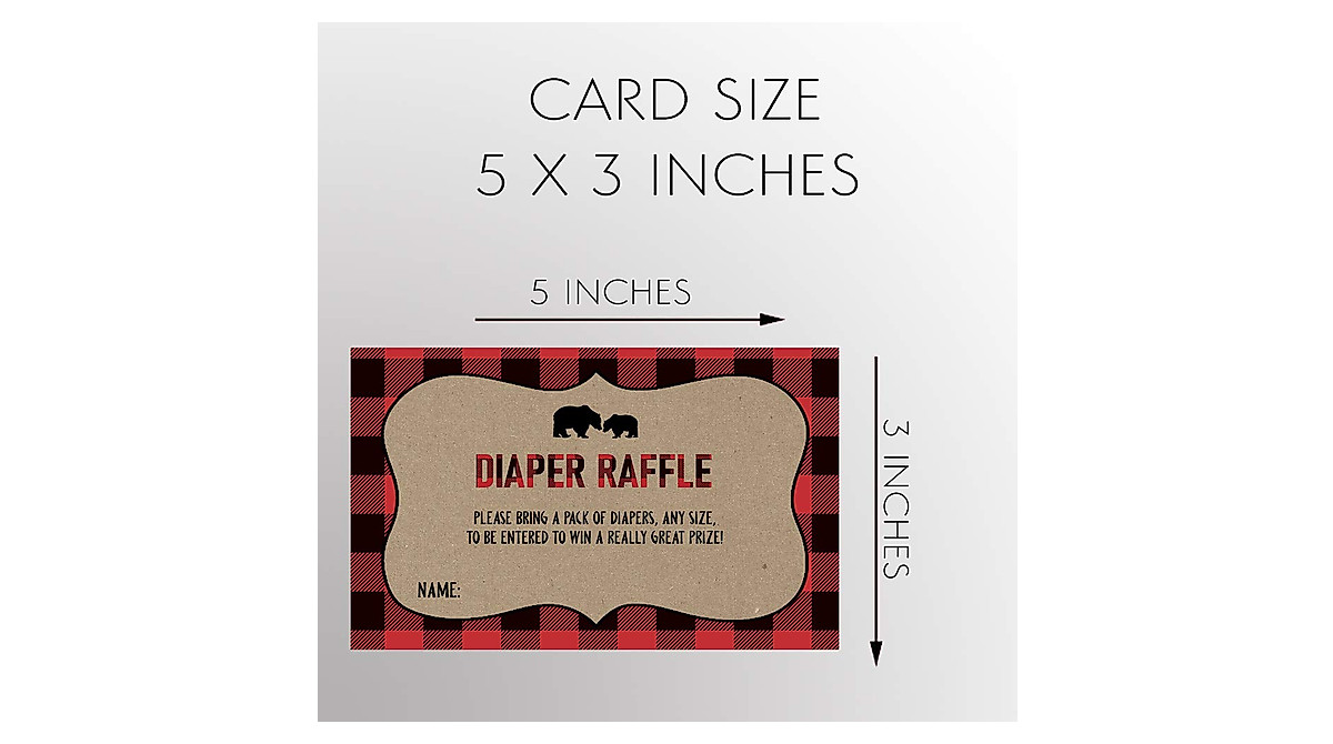Lumberjack Baby Shower Raffle Tickets for Boys - 25 Pack