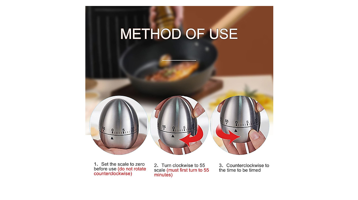 ALI2 Stainless Steel Kitchen Timer - 60 Minutes Precision