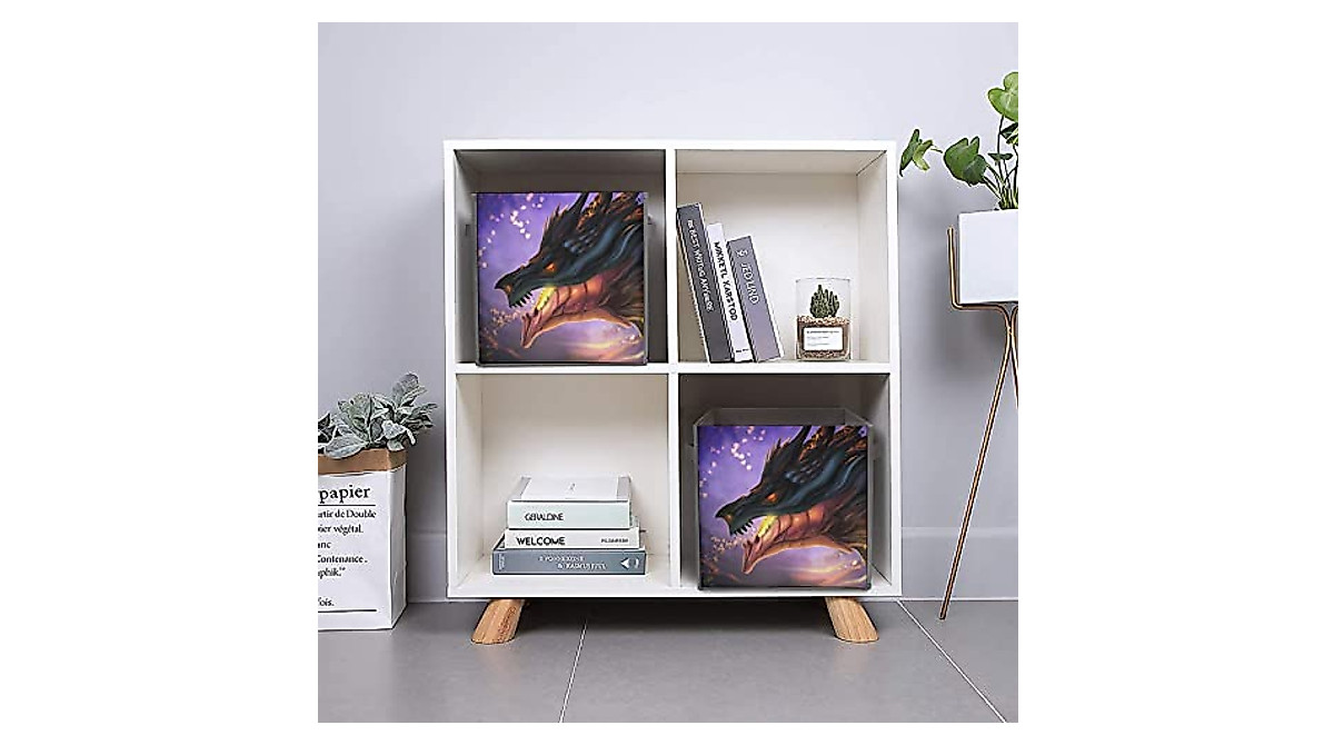Cool Magma Dragon Storage Bins - Foldable & Stylish