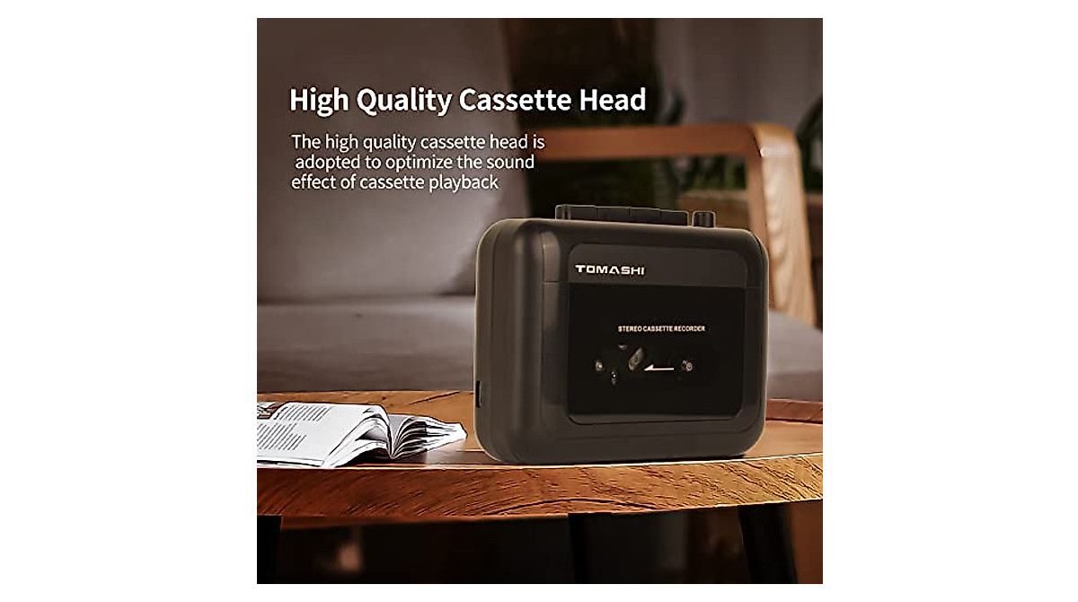 TOMASHI Portable Cassette Player Walkman with Mic & Auto-Stop