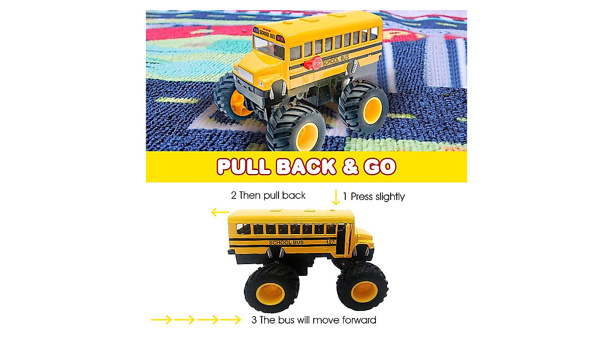 ArtCreativity 5 Inch Monster School Bus Toy for Kids