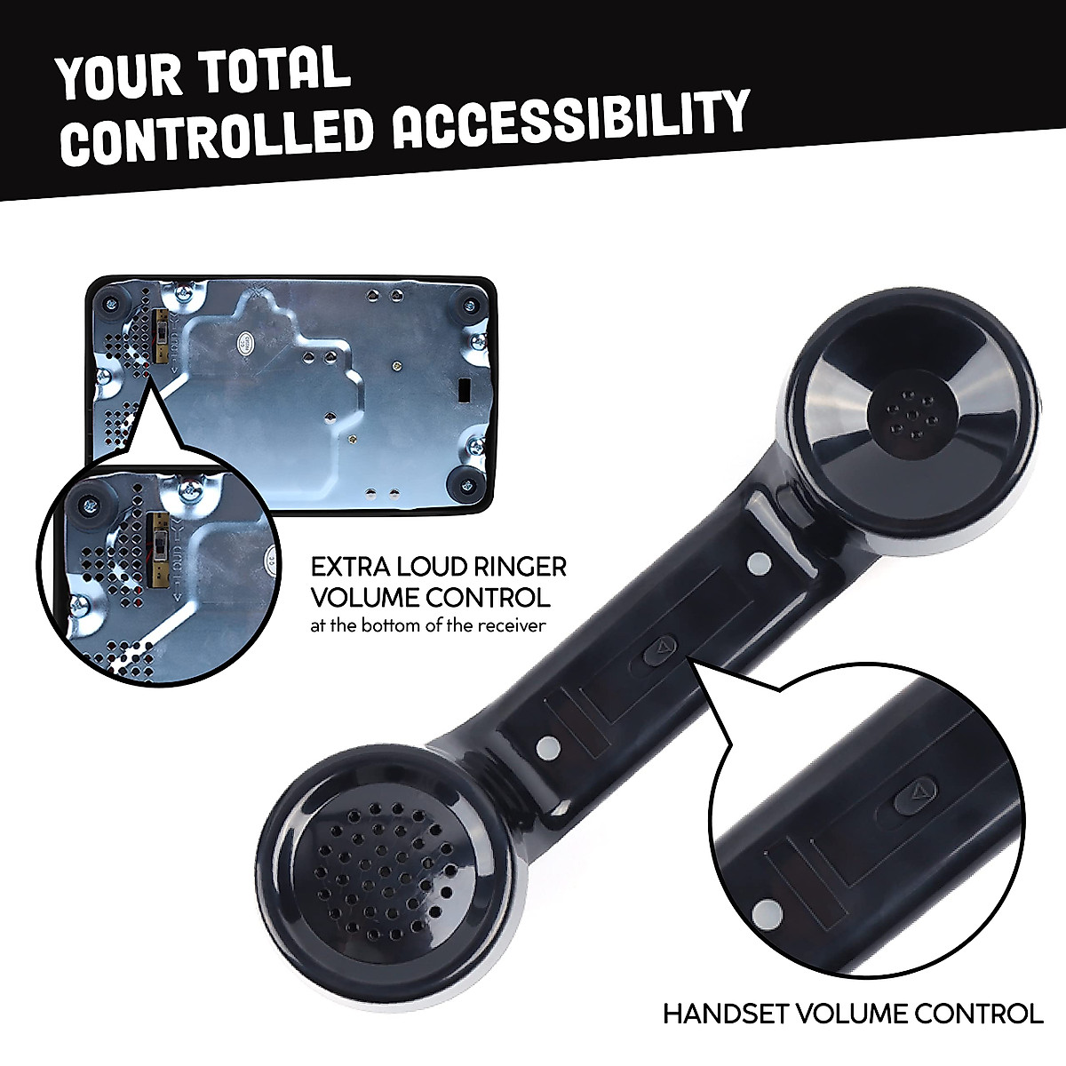 Dododuck Vintage Corded Phone for Seniors - Extra Loud Ringer