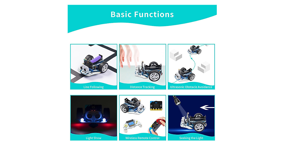 ELECFREAKS microbit Cutebot Pro DIY Programmable Robot Car Kit with 4 ...