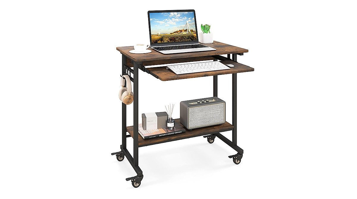 Giantex Rolling Computer Desk - Mobile & Portable Design