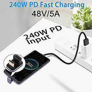 QIANRENON USB4.0 Verlängerungskabel – 90° Winkel, 14 Cm, 240W PD, 40Gbps, Für Thunderbolt 4 & Mehr