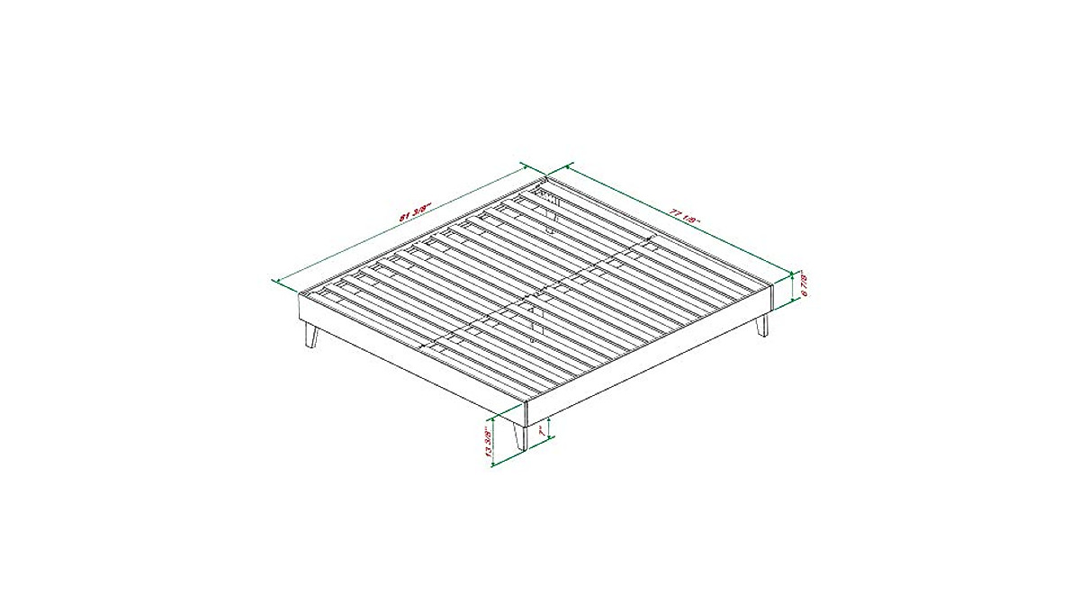Walker Edison Mid Century King Bed Frame - No Box Spring