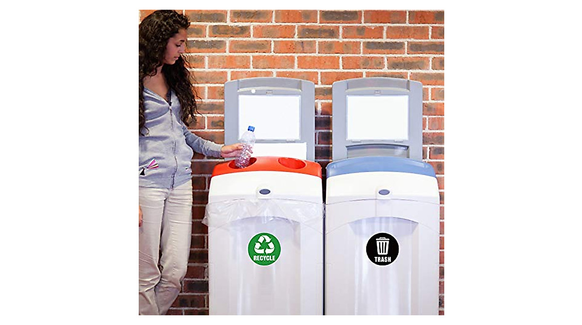 Self-Adhesive Recycle Stickers for Trash Cans - 6 Packs