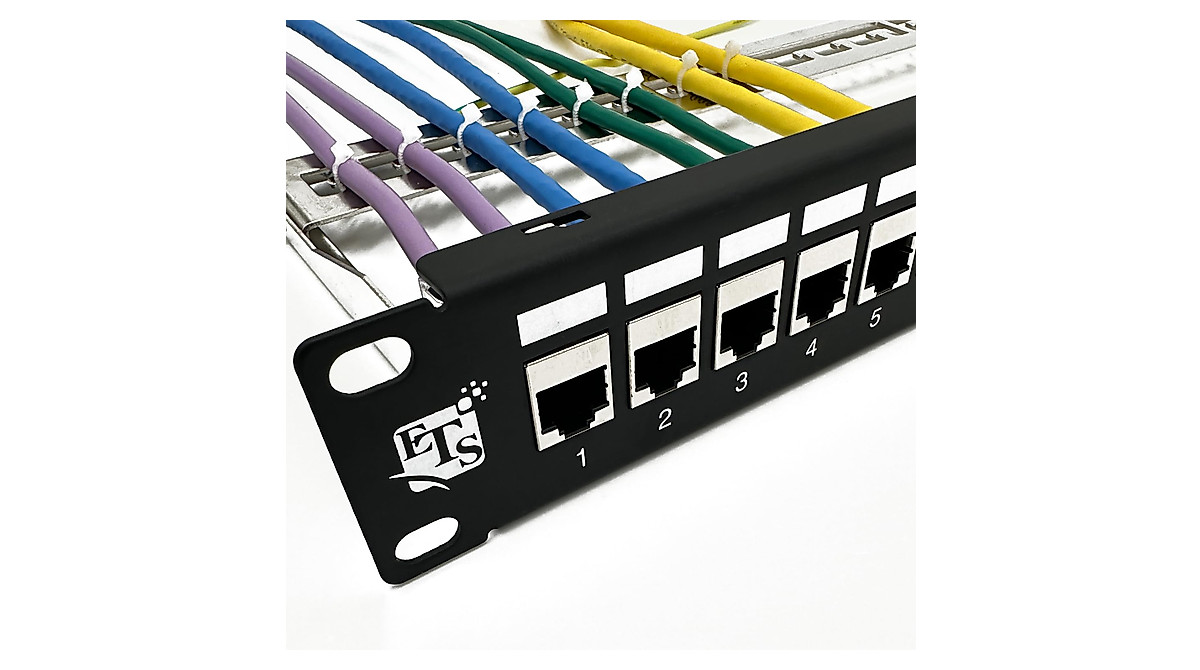 ETS 24-Port CAT6A Patch Panel for High-Speed Networks