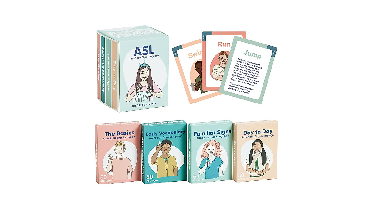 Learn Sign Language with 200 ASL Flash Cards for All Ages