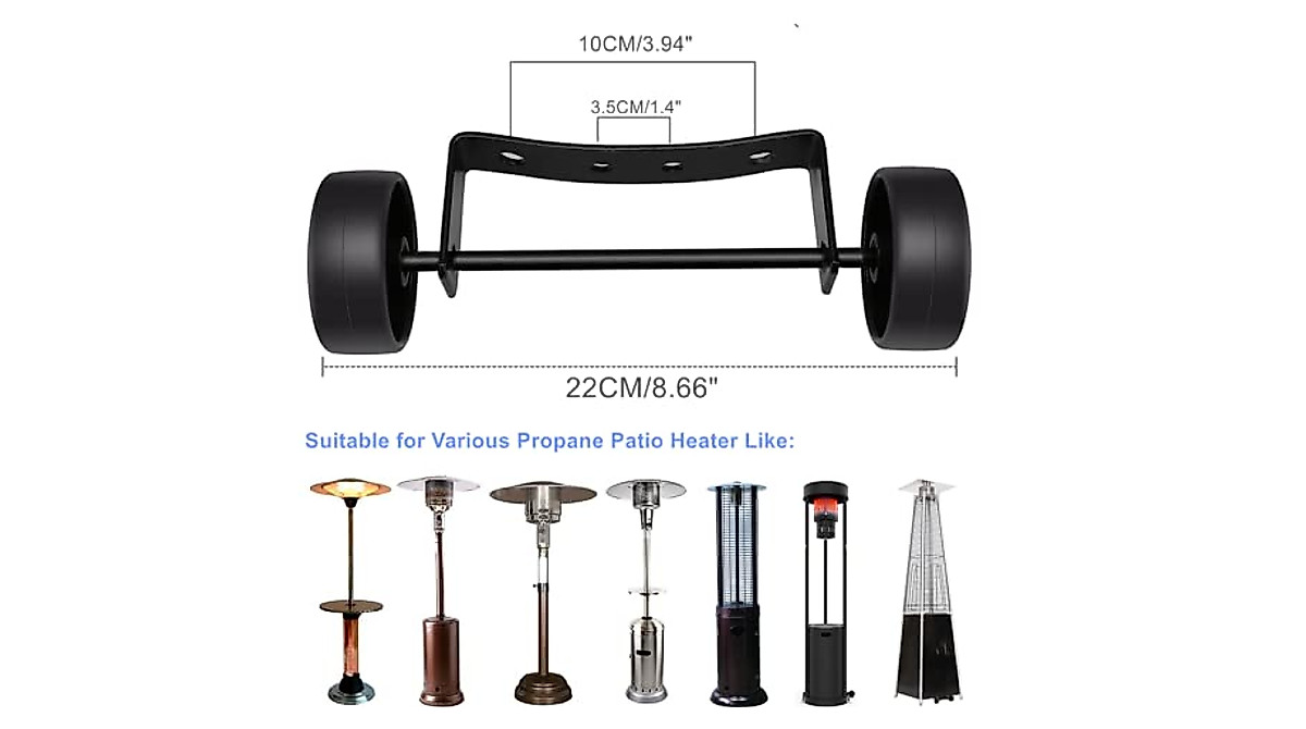 Universal Patio Heater Wheel Kit - Easy to Install & Move