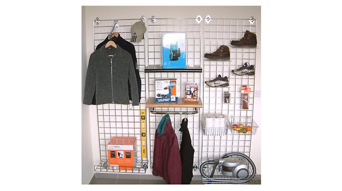 Heavy-Duty Chrome Grid Panels for Retail Display | Pack of 3
