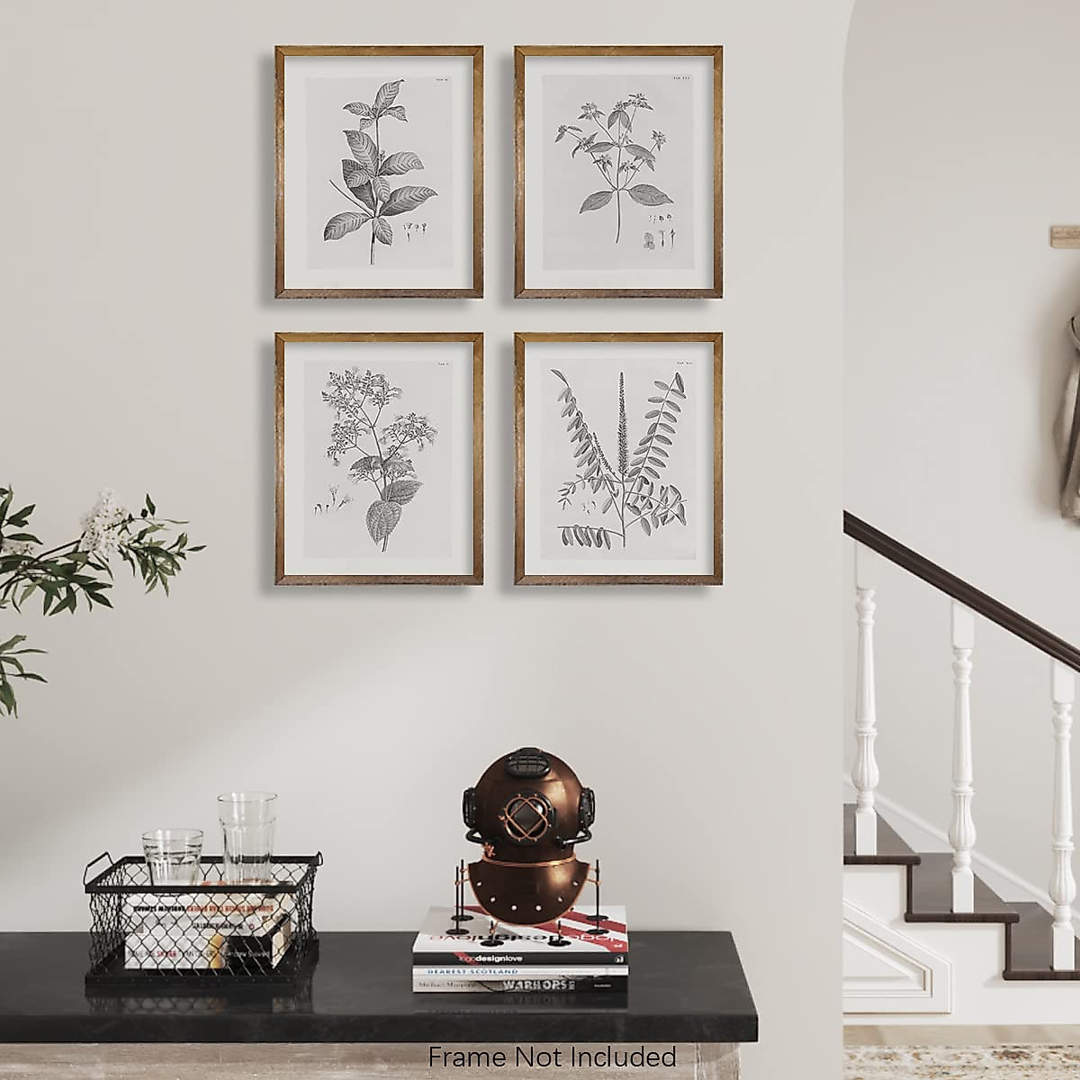 Vintage Flower Wall Art Prints - Set of 4 Home Decor
