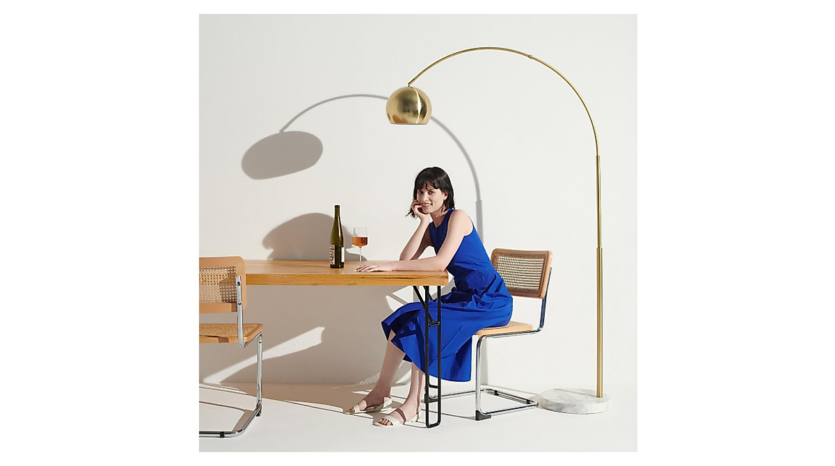 Brightech Lark Arc Lamp For Living Rooms & Offices, Floor Lamp With