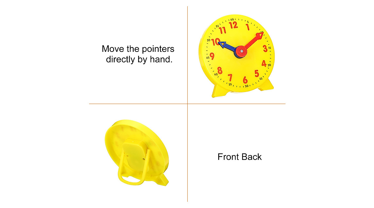PATIKIL 4 Inch Teaching Clocks 2 Pack for Learning to Tell Time