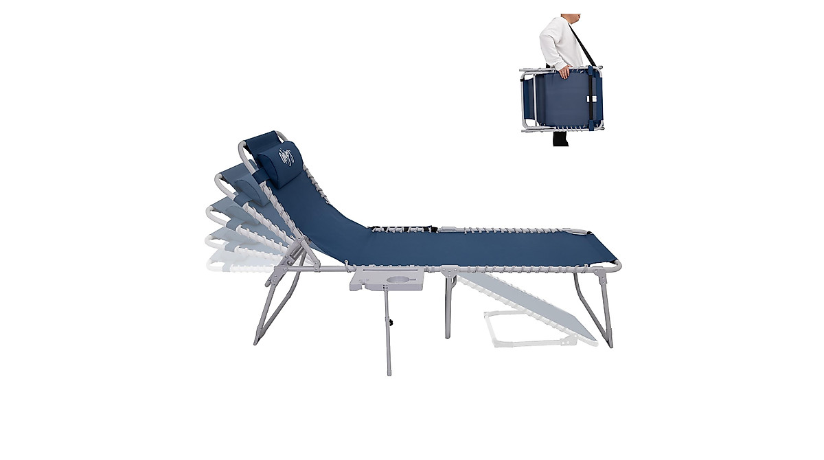 WEJOY Folding Chaise Lounge Chair - 5 Positions for Comfort