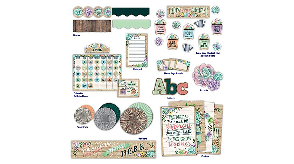 Teacher Created Resources Rustic Bloom Classroom Kit for Inspiring ...