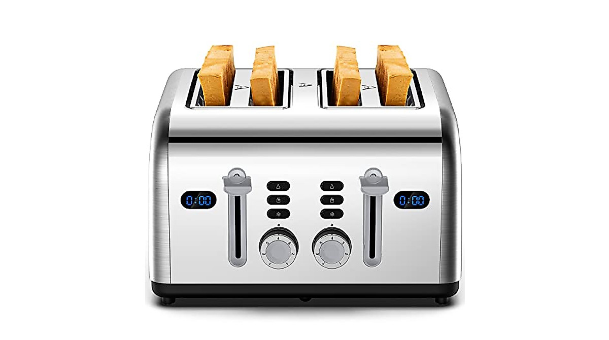 REDMOND 4-Slice Retro Toaster - Stylish Stainless Steel Toaster
