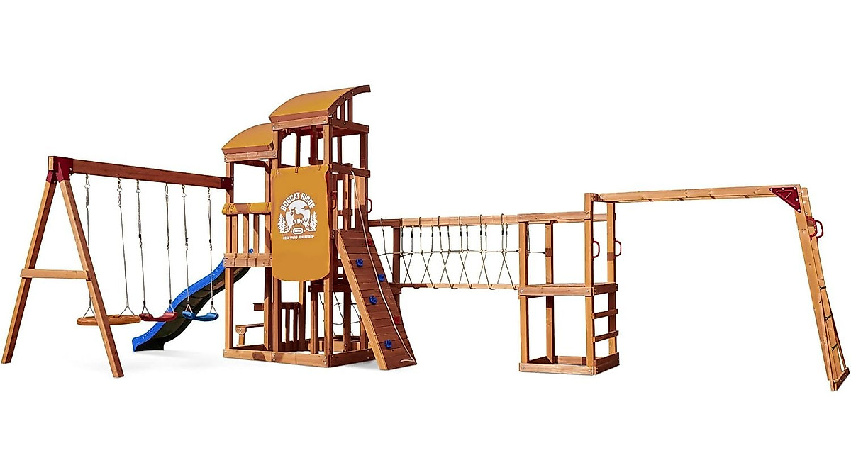 Little Tikes Bobcat Ridge Playset: Outdoor Wooden Playground for Kids
