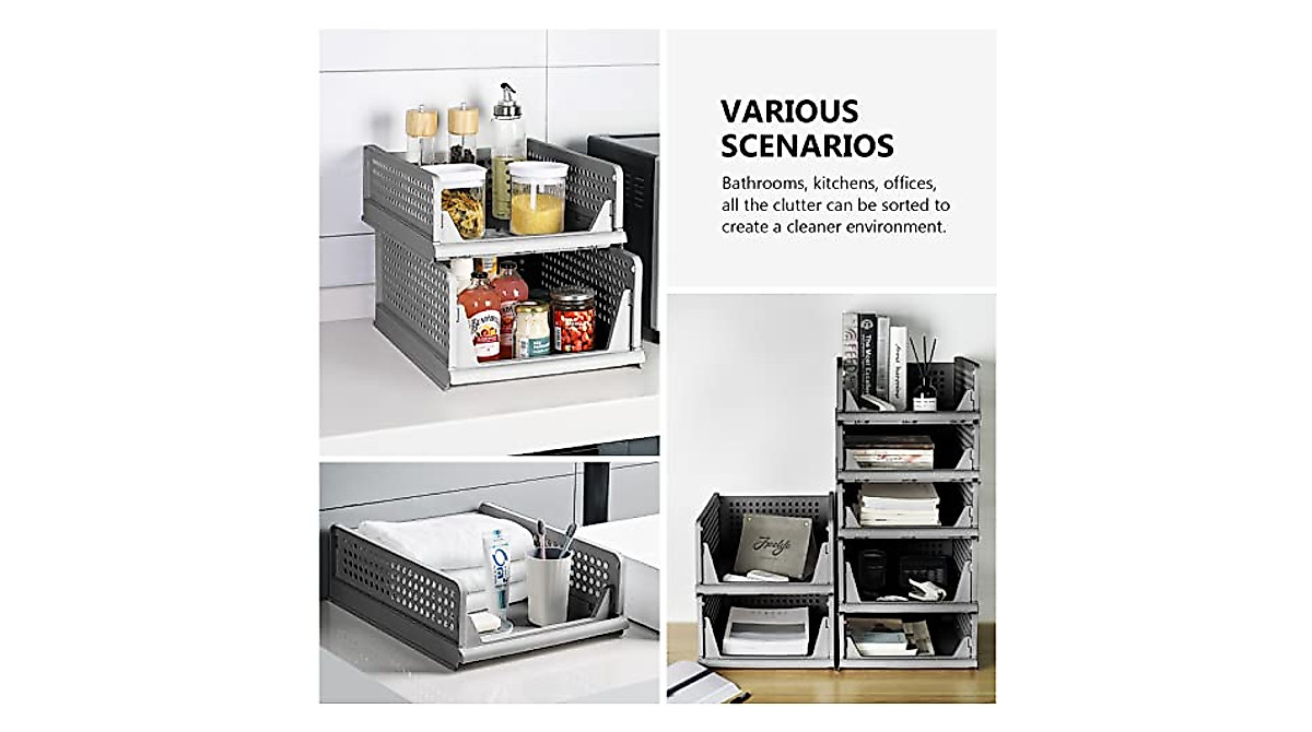 8 Pcs Stackable Storage Drawers - Organize Your Space