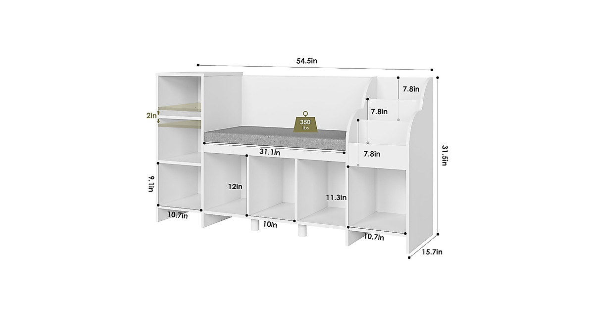 HOSTACK Kids Reading Nook & Bookshelf - Ideal for Playrooms