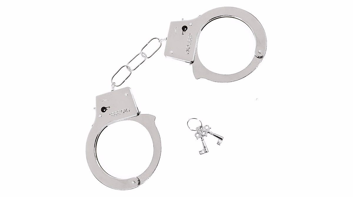 Skeleteen Metal Handcuffs - Fun Toy Prop for All Ages
