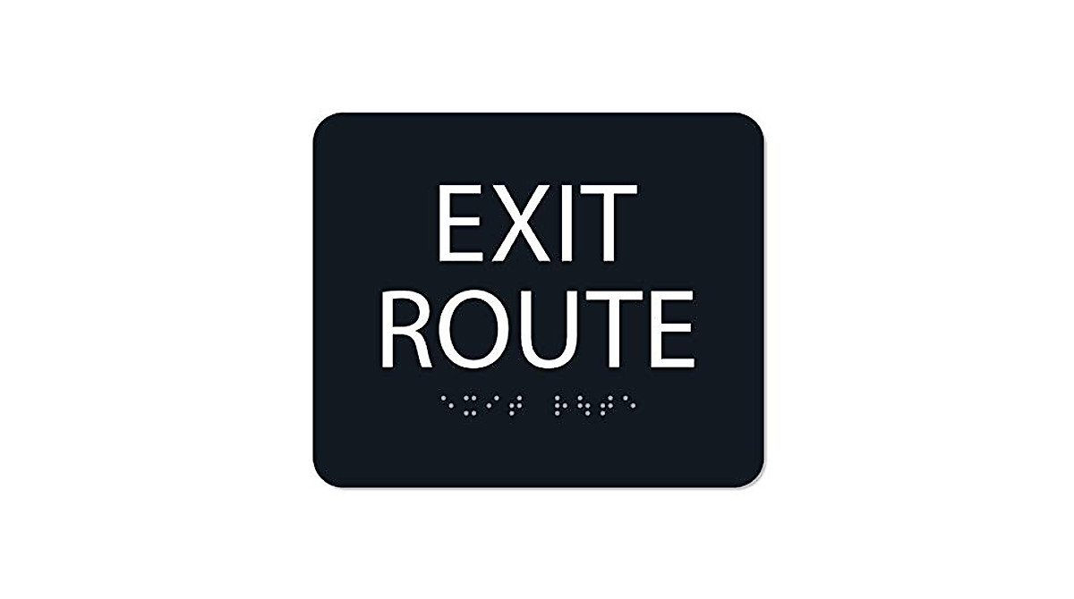ALPHA DOG ADA Compliant Exit Route Sign for Safety