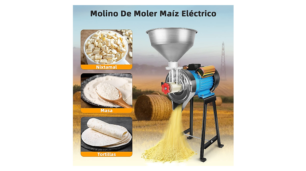 Electric Grain Mill Grinder 2200W for Commercial Use - Fast & Durable