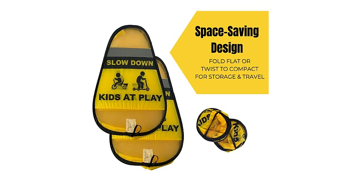 Slow Down Kids at Play Signs - 2 Pack for Safety