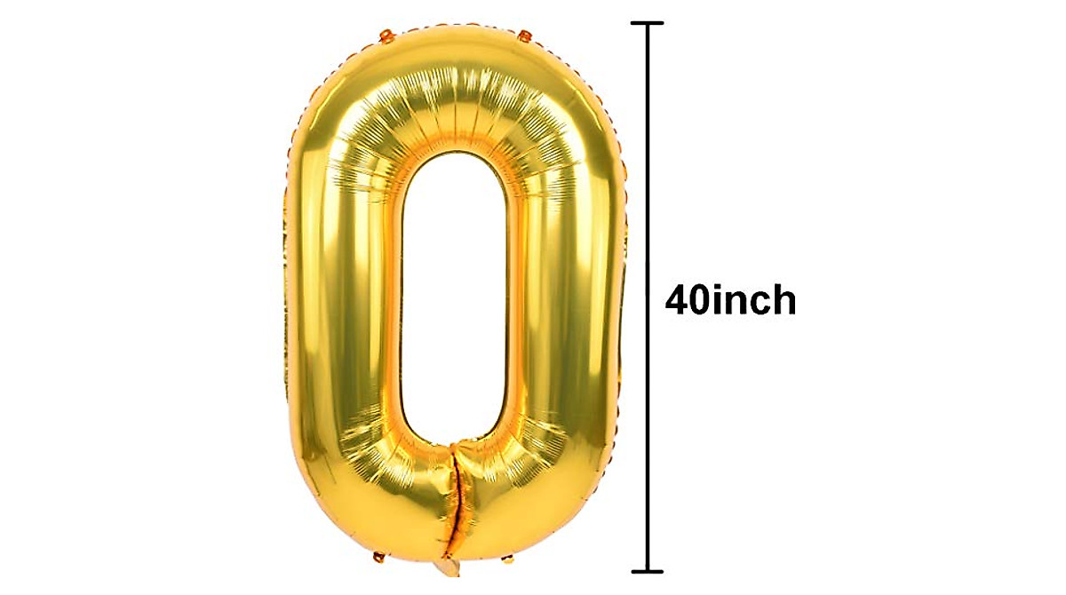 40 Inch Gold Number Balloons for Celebrations | TONIFUL