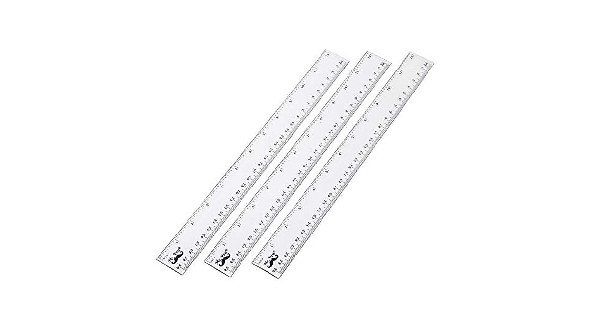 Mr. Pen Ruler Set - 12 Inch Plastic Rulers Pack of 3