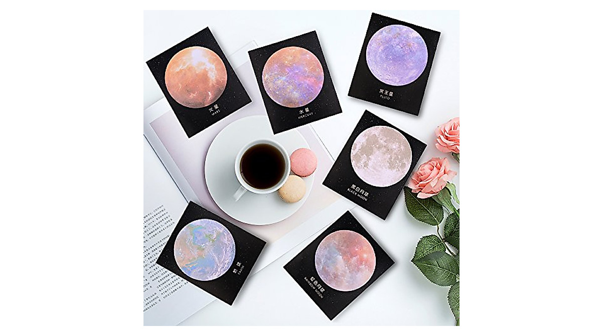 GTHER Planet Sticky Notes - Cute & Functional 6-Pack