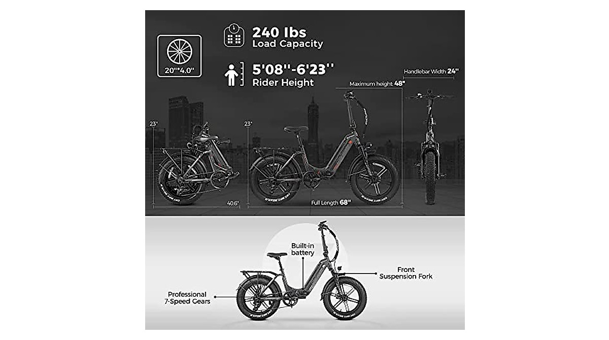 eAhora Folding Electric Bike 750W - Power, Comfort & Convenience