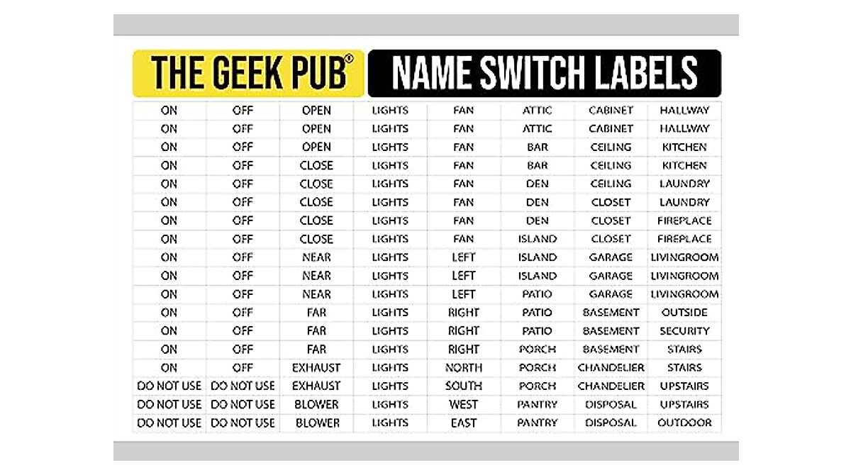 600pcs Light Switch Labels: Transparent & Durable