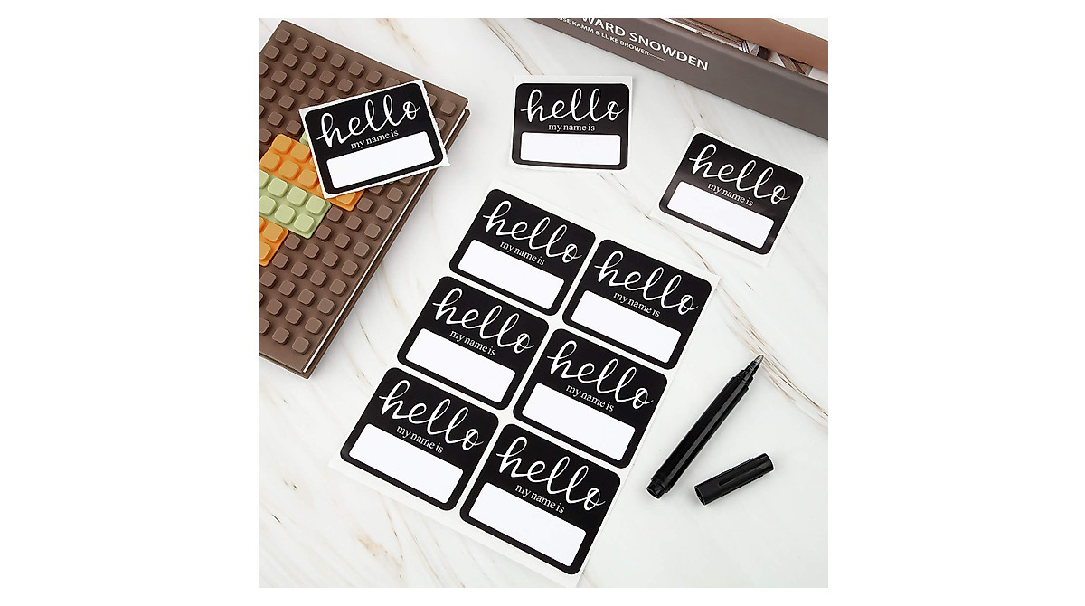 Hello Name Tags with Marker Pen - 120 Self-Adhesive Labels for School ...