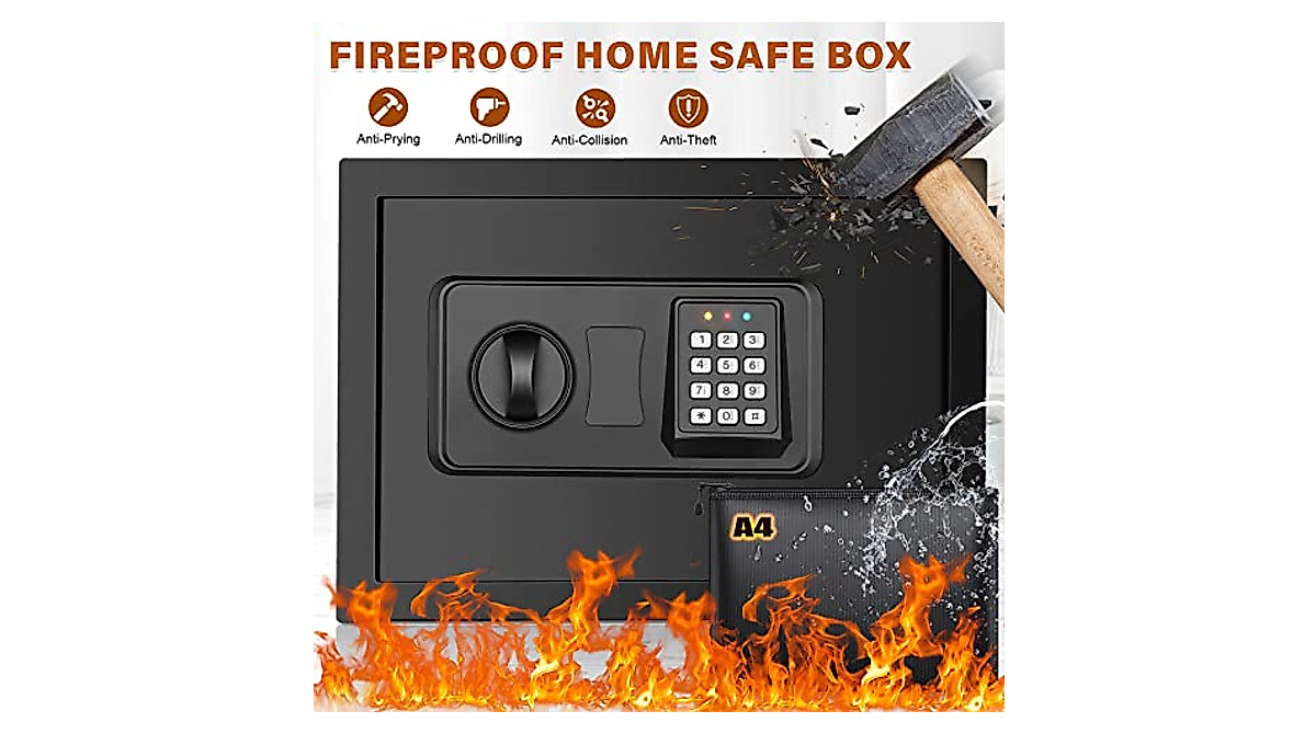 Fireproof Waterproof Safe Box with Digital Keypad