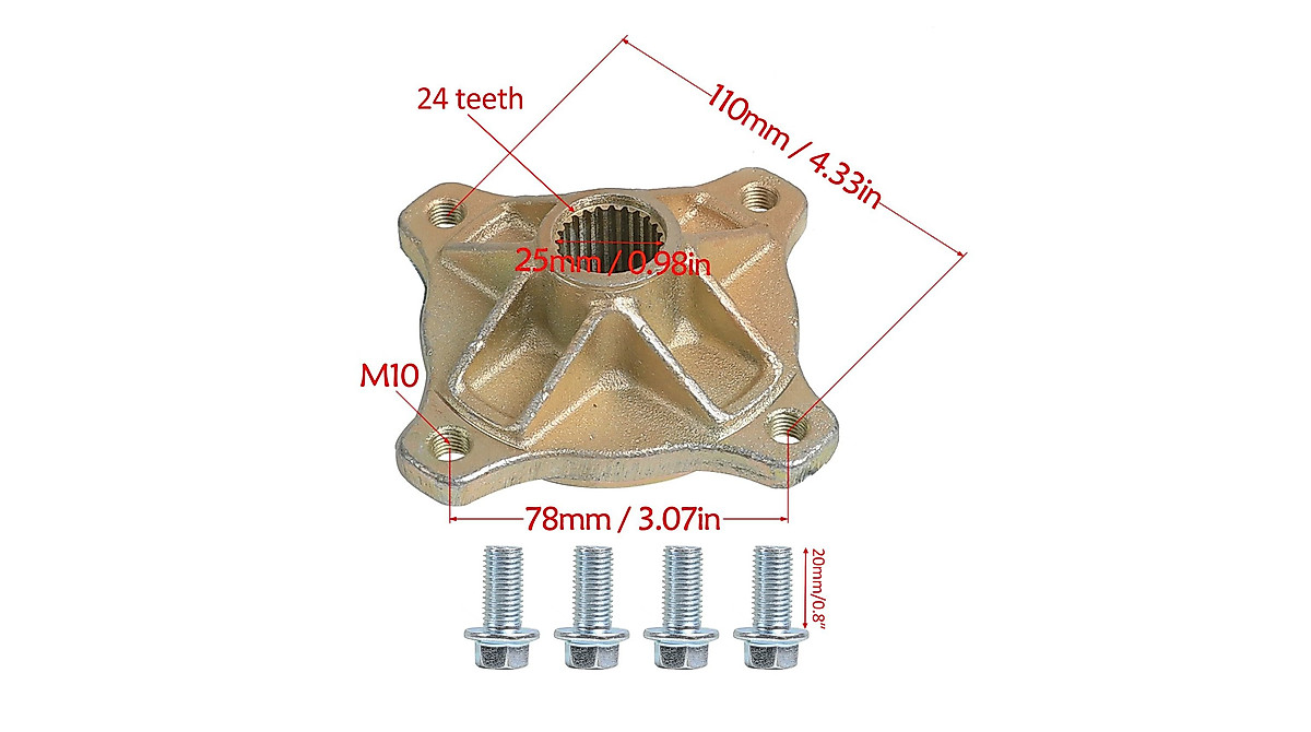 YC Yier 24 Tooth Spline Axle Hubs for ATV & Go Kart