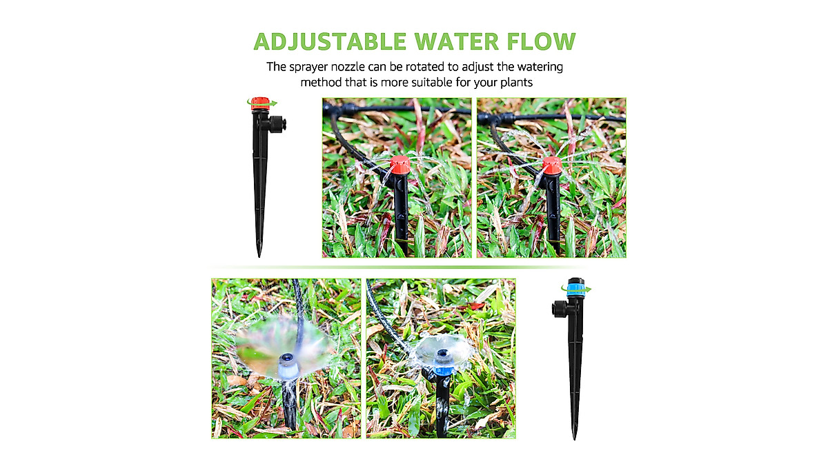 MIXC 100FT Drip Irrigation Kit - Efficient Garden Watering