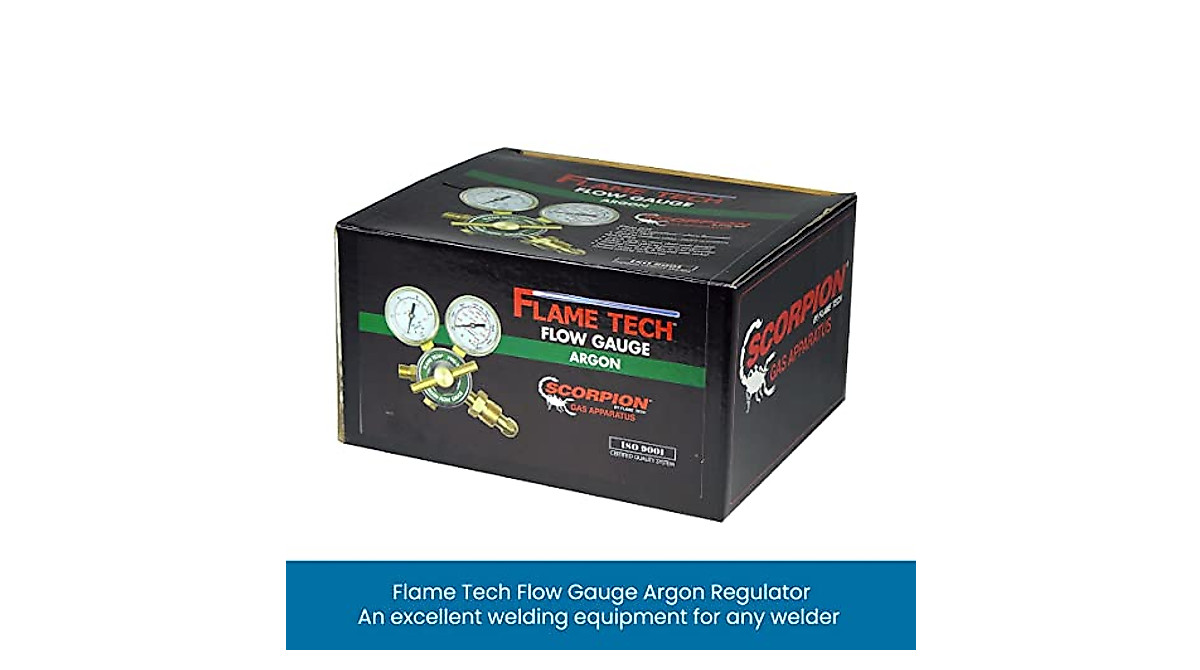 Flame Tech Argon Regulator with Dual-Scale Gauges | Welding Precision