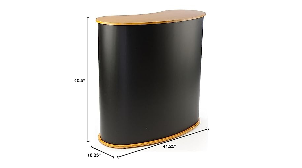 Portable Pop-Up Podium Counter with Wood Grain Top - No Tools!