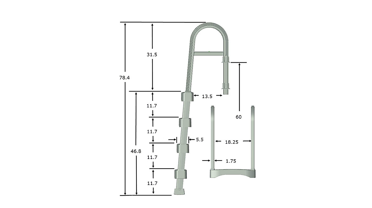 Blue Wave Snap-Lock Deck Ladder - Safe Pool Access
