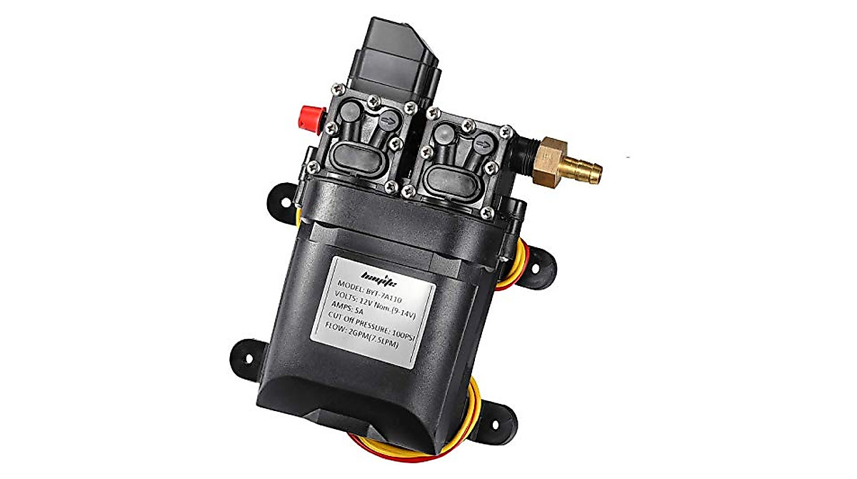 Bayite 12V DC Fresh Water Pump - Reliable 2 GPM Diaphragm Pump