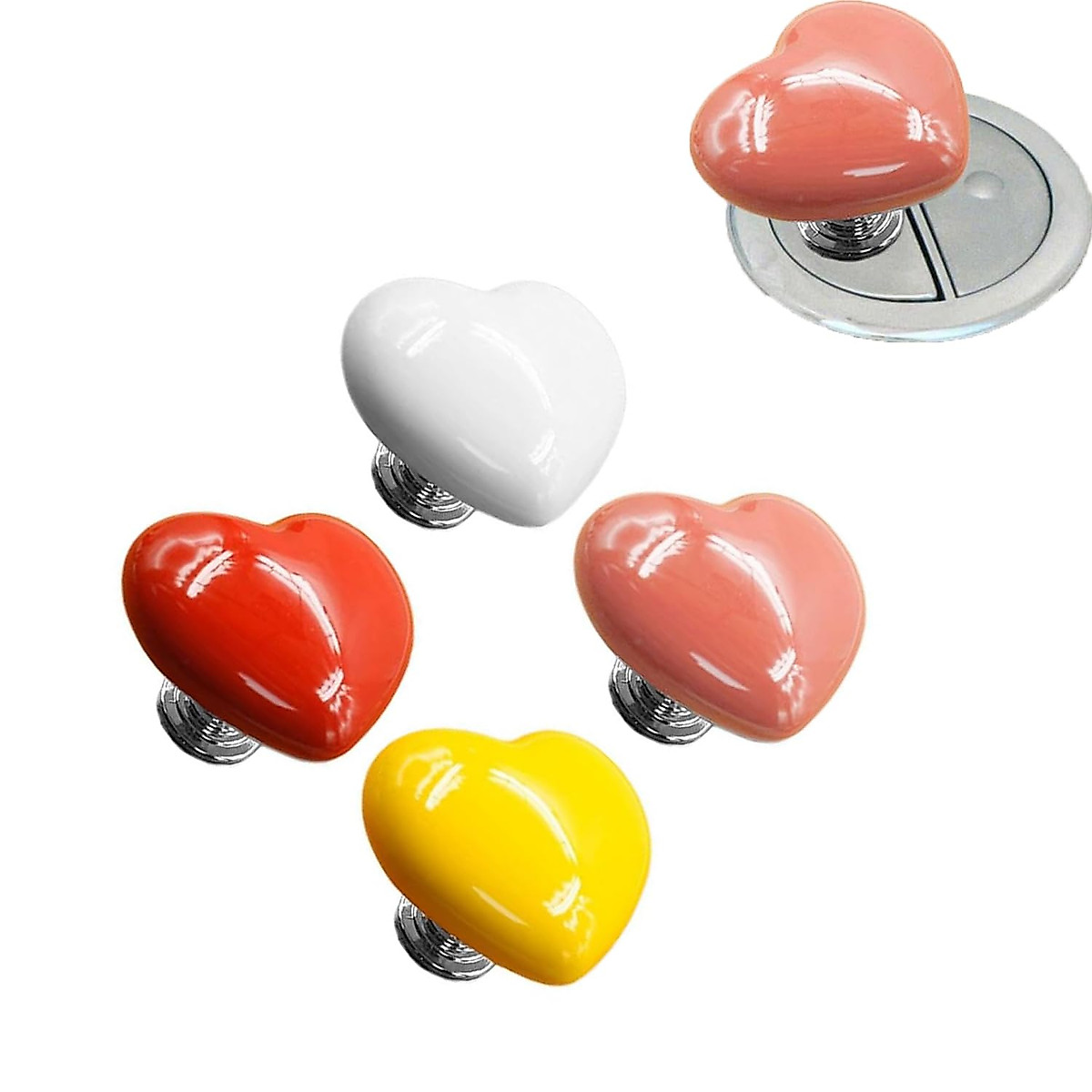 Heart Shaped Toilet Button Replacement - Bicotand
