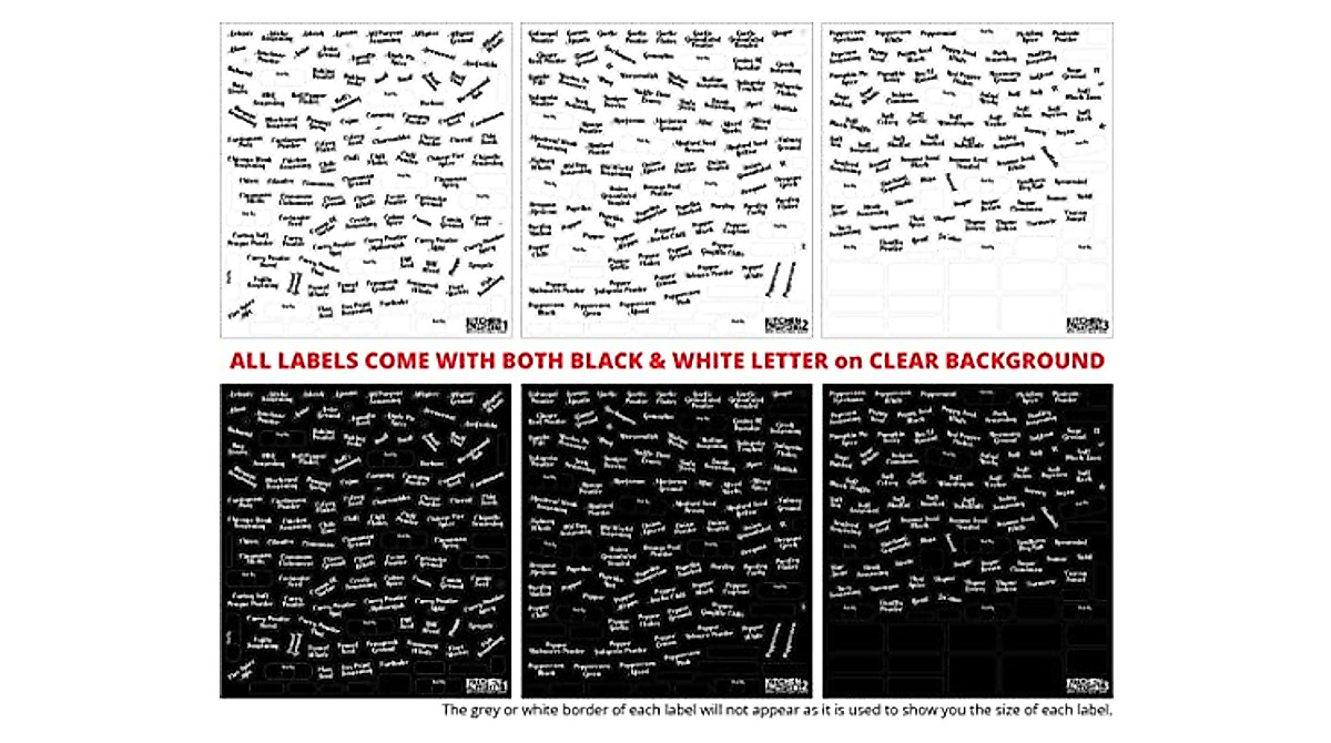 670 Labels: 498 Spice Names + 96 Blank Labels | Most Bold Cursive ...