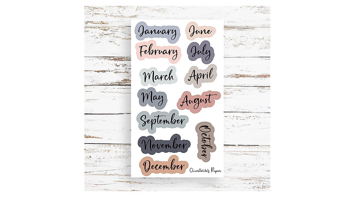 Date Dots 12 Months Stickers for Planners | Dreamy Boho Style