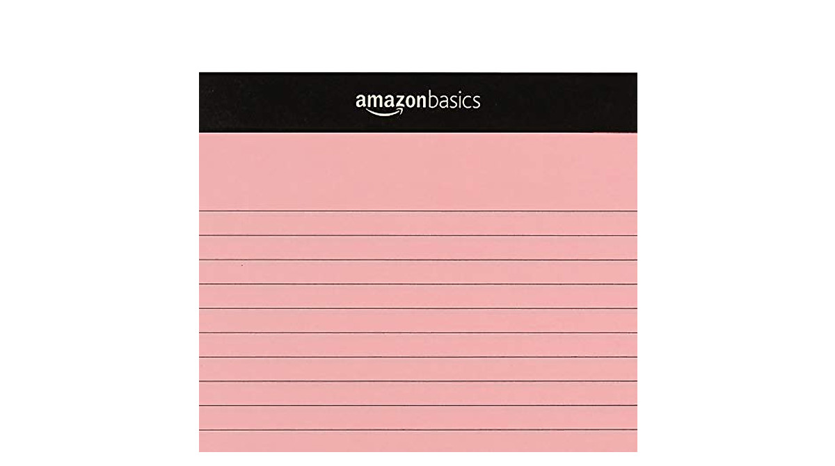 Amazon Basics Wide Ruled Note Pads - 6 Pack for Home & Office