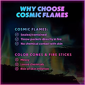 Magical Flames Cosmic Fire Packets - Vibrant Color Change Fire Effects