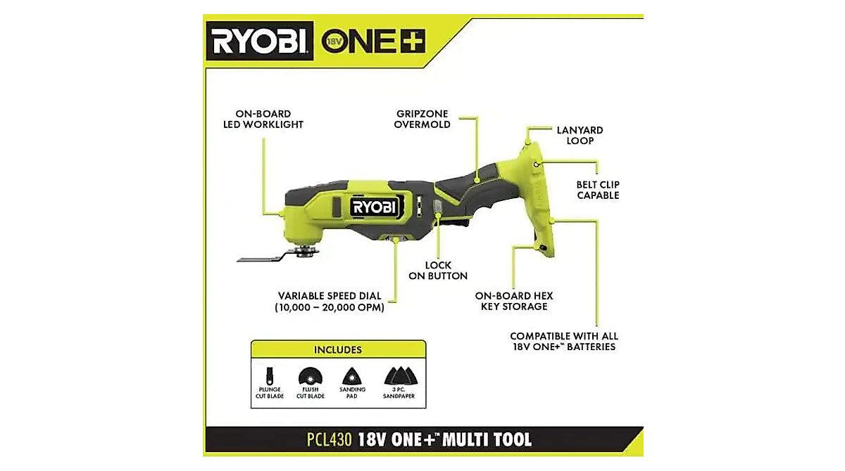 Ryobi 18V Multi-Tool – Powerful Cordless Oscillating Tool for DIY ...