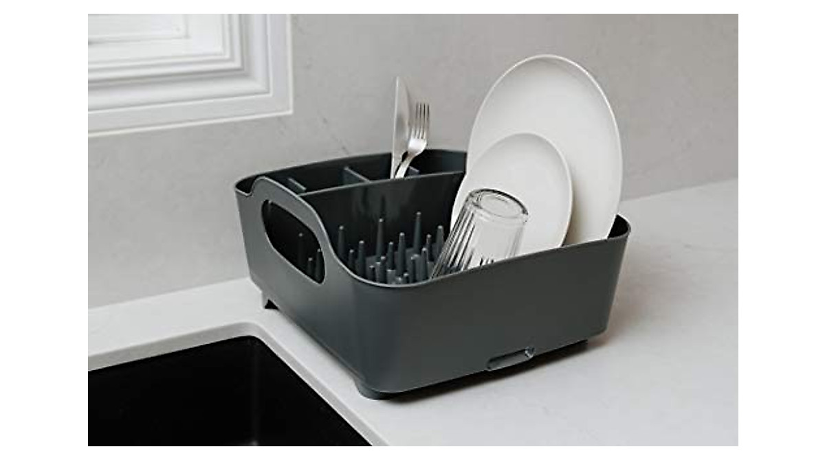 Umbra Tub Dish Drying Rack - Portable Self-Draining Kitchen Organizer